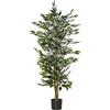 HOMCOM Pianta Finta di Ficus Alta 150cm, Pianta Artificiale Decorativa per Interno ed Esterno con Vaso Incluso, per Giardino, Ufficio, Soggiorno
