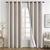 MIULEE Tende Opache per Interni Lino Finestre Con Occhielli Protezione dal Freddo Termica Isolante Oscurante 2 Pezzi Tenda a Pannello Moderne Tende Cucina Camera da Letto Soggiorno Beige 140 x 260 CM