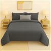 Masters House Biancheria per la Casa Master House Trapunta Piumone Matrimoniale Singola Piazza 1/2 in Morbido e Caldo Velluto per Camera da Letto Elegante e Confortevole (Grigio Shark, Piazza & Mezza 220x260cm)