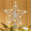 Mecctuck Punta per Albero di Natale 11,8 Pollici - Decorazione Natalizia Con 20 LED Luccicante - Stella LED USB Con Telecomando