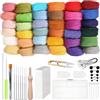 MFUSUL 36 Colori di Lana Feltro,108g Lana Merino Premium,Feltro Secco e Umido,Materiale per Lavori a Maglia e Fai da Te,Kit Feltro per Principianti,Creazioni Artigianali e Decorazioni Personalizzate
