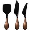 hecef Set di 3 coltelli da formaggio, lame larghe, effetto bronzo