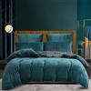 Luofanfei Copripiumino Invernale 240x260 Caldo in Flanella con Tocco di Cashmere in Velluto Morbido Grigio Petrolio con Cerniera, Set Biancheria da Letto per 2 Persone con 2 Federe 65x65 cm
