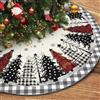 Lambluefly Copri Base Albero Natale da 122cm(48 Pollici), Tappeto Albero di Natale Scozzese in Bufalo Rosso e Nero, Gonna AlBero di NaTale, Adatto Per la Decorazioni AlBero, Feste Festive