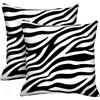 Alricc Set di 2 federe per cuscini con zebra, 45 x 45 cm, bianche e nere, morbide, decorative, per divano, soggiorno, camera da letto