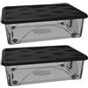 COSE DA CASA 2 Scatole Multiuso 60x40x18 Organizer Box Portaoggetti Contenitore 30LT STORAGE Salvaspazio con Coperchio Nero e 4 Ruote Sovrapponibile cassa organizzazione cesta indumenti Casa Bagno Ufficio