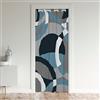 Loussiesd Tenda per porta geometria a cerchio Privacy Blu Grigio Swirlper porta Tenda a strisce moderne Isolate Tende termiche Geometriche Divisorio per stanza Copertura per tenda 86 x 203 cm 1 pannello