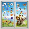 YUSHWENPTY Adesivi Finestre Primavera 9 Pezzi Vetrofanie Primaverili Fiore Farfalla Uccello Adesivi Decorativi Per Finestre Removibili Primavera per Decorazione Primavera (B)