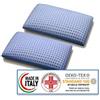 Materassimemory.eu - Coppia Cuscini in Memory Foam Acquagel saponetta Forato Misura 73x42x Alto 13cm Circa Anallergico Guanciali Memory Made in Italy