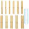 Coopay 55 pezzi Set di Ferri da Maglia in Bambù, Ferri da Maglia a Doppia Punta da 13cm con calibro ad ago, Set di Ferri da Maglia Dritti 2,0-5,0 mm, Colore legno