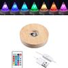 Tiardey Espositore in Cristallo Base Colorata con luci a LED, Base Rotonda Multicolore illuminata in Legno per Cristallo Resina Art