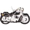 BRUBAKER Motocicletta Nero Argento - Palla di Natale in Vetro Dipinto a Mano - Bocca Soffiata Decorazione Dell'Albero di Natale Figure Buffo Ciondolo Decorazione Palla Albero - 12,8 cm