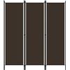 vidaXL Paravento a 3 Pannelli Divisorio Separè Pannello Byobu Pieghevole Schermo Separatore Ambienti Interni Protezione Privacy Marrone 150x180 cm