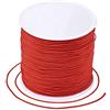 FASHEWELRY Filo in nylon da 0,8 mm per perline da 100 m e rotolo in macramè, per annodatura cinese, per collane fai da te, bracciali resistenti, creazione di gioielli, rosso