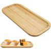 EXIN DEHCEN Rettangolare Ovale Legno Vassoio Cucina, Vassoio Bamboo Legno Rettangolare, Vassoios in Bambù per Cucina per Sottobicchiere, Caffè, Tè, Torte, Frutta, Organizzare (30 x 13 x 2 cm)