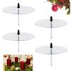 Taozoey Portacandele per Corona dell Avvento, Taozoey 4 Pezzi Portacandele Natalizio, Portacandele Corona d'Avvento con Picco, Decorazione Natalizia Portacandele, Set di 4 Portacandela con Perno (Argento)
