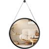 Exabang Specchio Rotondo da Parete 45 cm, Moderno Specchio Tondo Decorativo Specchi per Ingresso, Bagno, Camera da Letto (Nero)