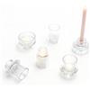 HENGBIRD Portacandele in Vetro 2-in-1 - Portacandele Tealight e portacandele Lungo per Natale, Matrimonio e Decorazione della Casa, Set da 6 con 3 Design Eleganti