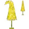 COSTWAY Albero di Natale da 150/180/210 CM, Albero di Natale Artificiale Slim Pre-Illuminato con Punta Flessibile, 216/290/366 Punte di Ramo, 80/120/160 Luci LED Bianche Calde e 8 Modalità (180 cm)