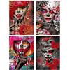 DCIDBEI Diamond Painting - Set di 4 streghe, 30x40 cm, gotico, teschio da donna