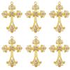 SUNNYCLUE 1 scatola 10 pezzi Ciondoli Croce D'Oro Sfusi Grande Ciondolo Croce Gotica Rosari D'Oro Mini Lega Strass Cristallo Centro Croci Ciondola Fascino per Creazione di Gioielli Ciondoli Fai Da Te