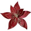 GL-Turelifes Fiori di Natale grandi glitterati da 25,7 cm, 6 pezzi, fiori di stella di Natale artificiali, in velluto, ornamenti floreali pieghevoli per decorazioni natalizie, Capodanno, feste di