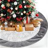 XIMEY Sotto Albero di Natale, Gonna Albero di Natale, Copri Piedi Coprialbero, Tappeto in Peluche Morbido, Decorazione Natalizia Riutilizzabile, 120cm, Bianco