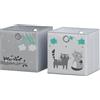 Vicco Scatola pieghevole, Grigio (gatti e uccelli), 30 x 30 cm (motivo gatti e uccelli), con occhiello per una facile estrazione e motivi adatti ai bambini