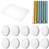 Fangehong 10 Pezzi Pesi Magnetici per Tende Rotondo, Calamite per Tende da Interno, Fermatende Calamita Bianco per Tovaglia, con 1 Scatola di Plastica, Pesi Delle Tende per Doccia Finestra Tenda