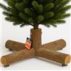 BAKAJI Base Supporto in Legno Realistico per Albero di Natale da 180 a 240 cm, Tronchi Realistici con Base Antiscivolo, Addobbo Decorazione Natalizia Fedele Riproduzione con Corteccia, 60 x 60 x 30 cm