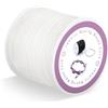 Kuppt 116 Yards 0,5 mm di corda cerata per la creazione di gioielli, corda per bracciali, filo di perline, filo cerato per bracciali, collane, gioielli (bianco)