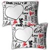 Babloo Coppia di Federe per Cuscini Letto Matrimoniale Love Love Love Idea Regalo per San Valentino Copricuscino per Decorazione Camera