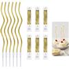Ji liangli 36 Pezzi Candele a Spirale di Compleanno,Candele di Torta con Supporti Metallici Lunghe e Sottili,Candele Decorative per Torte di Compleanno e Matrimonio,per Decorazioni Festive e Cake Design(Oro)