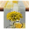 Serento Runner da Tavolo Moderno Fiori Gialli e Grigi Runner Tavolo in Lino Primaverile Rettangolare in Stile Rustico Vintage Tovaglia per Feste Vacanze Cucina Banchetti Matrimoni 33 x 183 cm