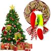 MEISHANG Grinch Decorazione Natale Porta,Ghirlanda Porta Natale,Ghirlanda Grinch di Peluche,Fuoriporta Natalizio del Ladro Da Utilizzare su Caminetti,Pareti,Finestre e Decorazioni