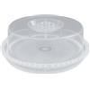 KORAT Vassoio Porta Dolci con Coperchio in Plastica Trasparente Elegante Base Decorata Ideale per Servire Torte, Pizzette, Modelli a Righe o Geometrico Leggero, Lavabile, per Ristoranti, Bar (23 cm)