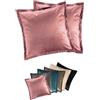Moon 2-pack copricuscini, copricuscini, cuscini decorativi, copricuscini decorativi, circa 40x40 cm, in velluto nobile, Flora (rosa antico)