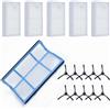 YUETTYY Ricambi di ricambio per aspirapolvere Medion MD 18500/18600/MD18501, kit di accessori per aspirapolvere, 1 rete prefiltro + 5 filtri + 10 spazzole laterali