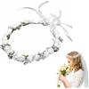 Molyorch Corona di fiori artificiali, copricapo da sposa, ghirlanda, accessori per foto (bianco)