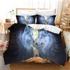 Leleyouzer Wolf, set di biancheria da letto 3D, con motivo animale, per ragazzi, 1 copripiumino in microfibra e 2 federe da 50 x 75 cm (lupo 4, 200 x 200 cm)
