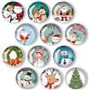 Lukinuo Magneti Natalizi 12 Pezzi, Rotondi in Cristallo, Adesivi per Frigorifero, Ufficio, Auto, Armadio, Lavagna, Festival, Stagionali, Decorativi