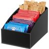 BESTonZON Porta Bustine di tè in Acrilico, Scatola con 3 Scomparti, Organizzatore per Zucchero E Snack, Porta Bustine Zucchero per Stazione di caffè, Ideale per Casa E Bar, Design Elegante