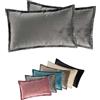 Moon 2-pack copricuscini, copricuscini, cuscini decorativi, copricuscini decorativi, circa 30x50 cm, in velluto nobile, Flora (argento)
