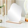 SAVOSWEET Acrilico Specchio Trucco Da Tavolo in Legno, Piccolo Indipendente, Forma Irregolare Con Supporto Rimovibile Per Camera Da Letto, Bagno, Ufficio (Nuvola)