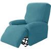 WWQQKJ Copridivano Relax Reclinabile Elasticizzato 2 Posti, Copripoltrona Relax Reclinabile Universale con Tasche, 6-Pezzi Fodera per Poltrona Lavabile(Turchese,1 Posto)
