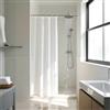 YISURE Tenda da doccia bianco in tessuto corta in poliestere idrorepellente | con occhielli in metallo, 90 x 180 cm (l x H)