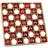 GESDYO, confezione da 49 mini palline di Natale con cordini, palle infrangibili in plastica da 3 cm, decorazioni natalizie per albero, in rosso e bianco con glitter, per Natale, festività, casa