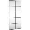 vidaXL Specchio da Parete 50x100 cm, Nero, Vetro con Cornice in Ferro Verniciato, Rettangolare, Montaggio a Muro, Specchio Trucco, Bagno & Soggiorno, con Pellicola Anti-Esplosione