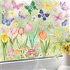 YUSHWENPTY Adesivi Finestre Primavera 8 Pezzi Vetrofanie Primaverili Fiore Farfalla Uccello Adesivi Decorativi Per Finestre Removibili Primavera per Decorazione Primavera (A)