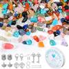 EUES 120 pezzi di perle naturali irregolari per braccialetti, set di pietre preziose per realizzare braccialetti di perle fai da te, set di vetro con filo per collane